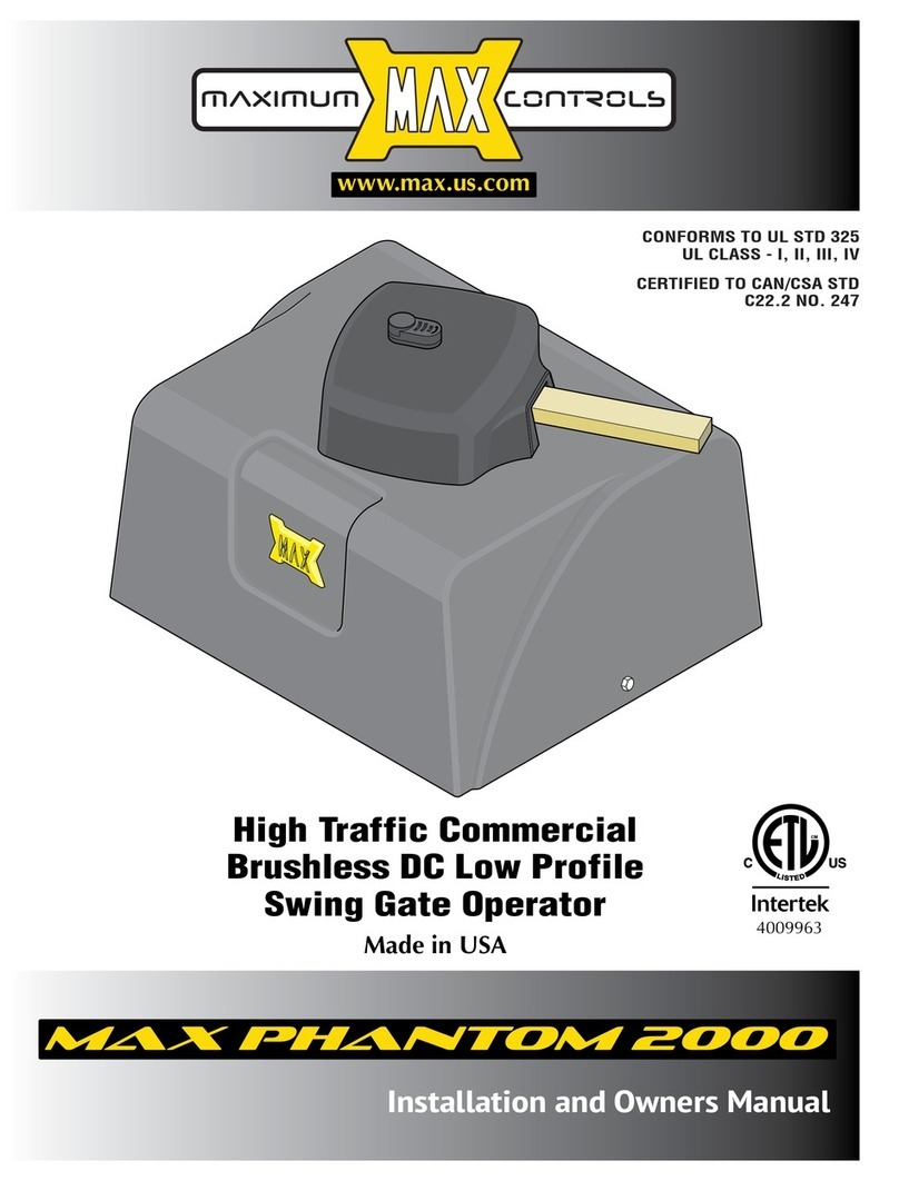 Maximum Controls Max Phantom 2000 Installation and owner's manual Maximum Controls Max Phantom 2000 Installation and owner's manual