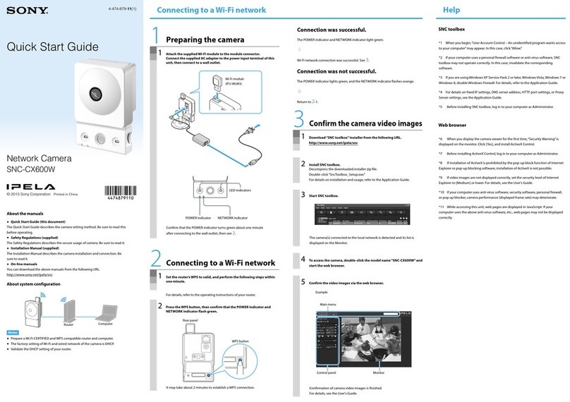 Sony SNC-CX600W quick start guide
