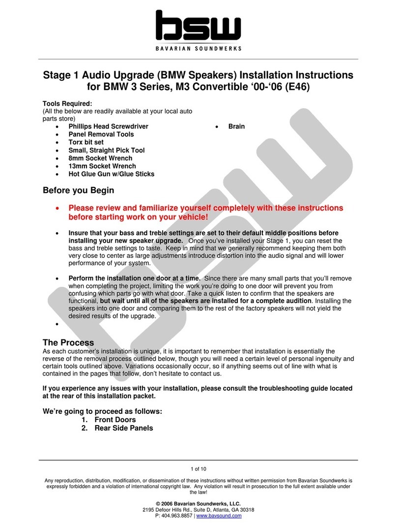 Bavarian Soundwerks E46 Convertible installation instructions