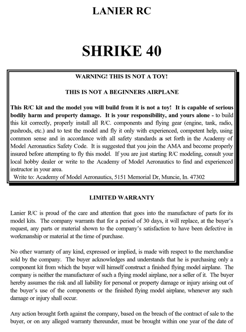 Lanier R/C MARINER 40 MK II ARF User manual