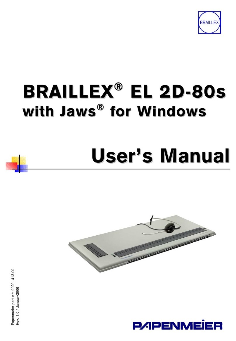 Papenmeier BRAILLEX EL 2D-80s user manual