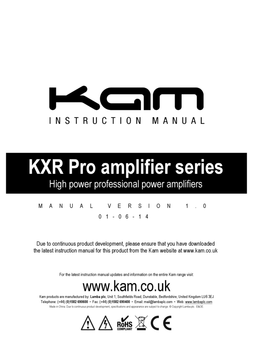 KAM KXR Pro amplifier series instruction manual