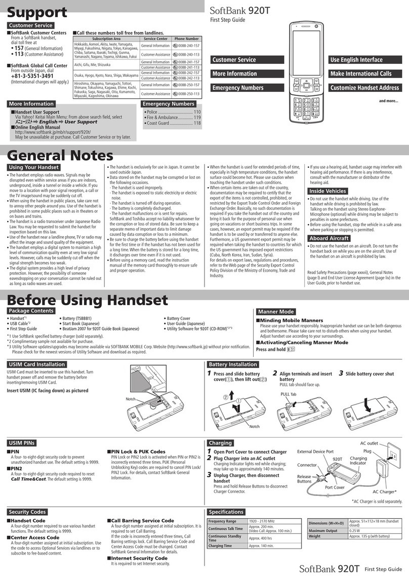 SoftBank 920T manual