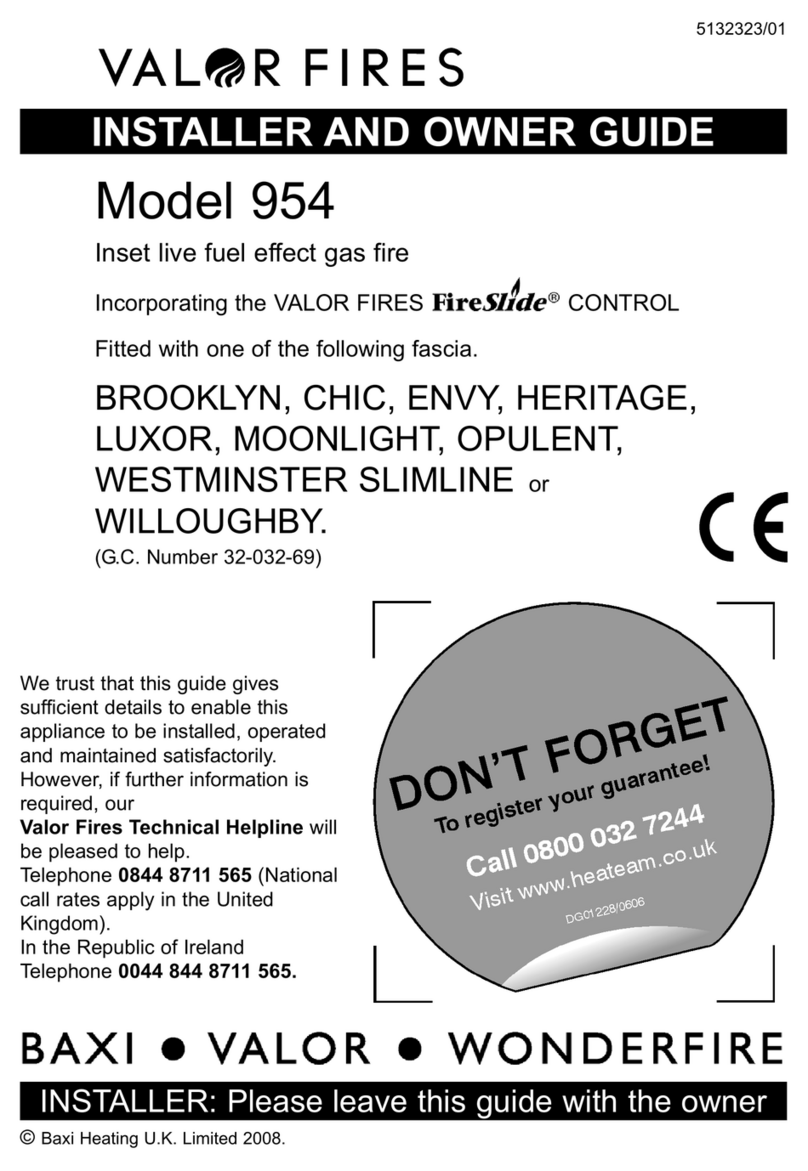 Valor fiers 954 Installer and owner guide