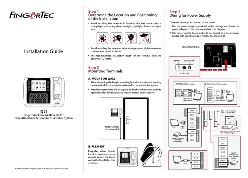 FingerTec Q2i User manual