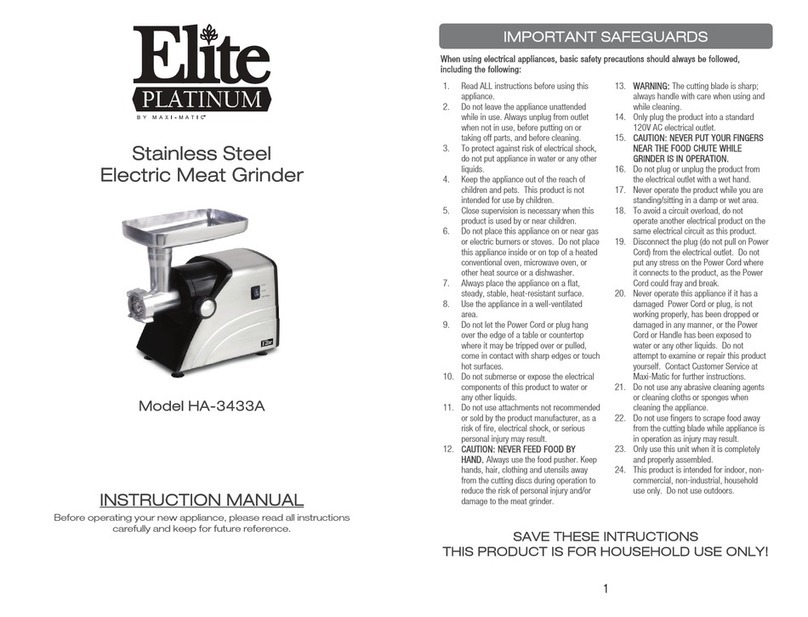 Maxi-matic HA-3433A instruction manual