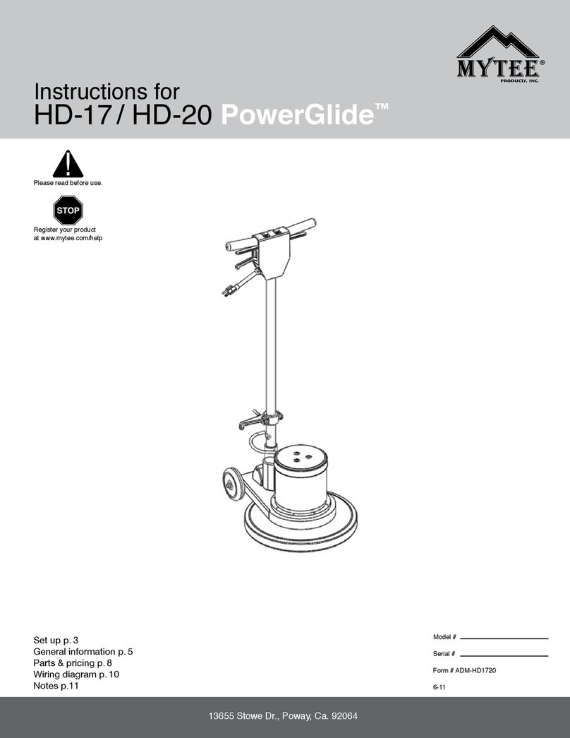 Mytee PowerGlide HD-17 instruction manual
