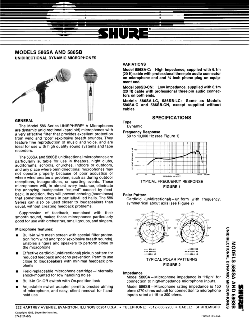 Shure UNISPHERE 586A User manual