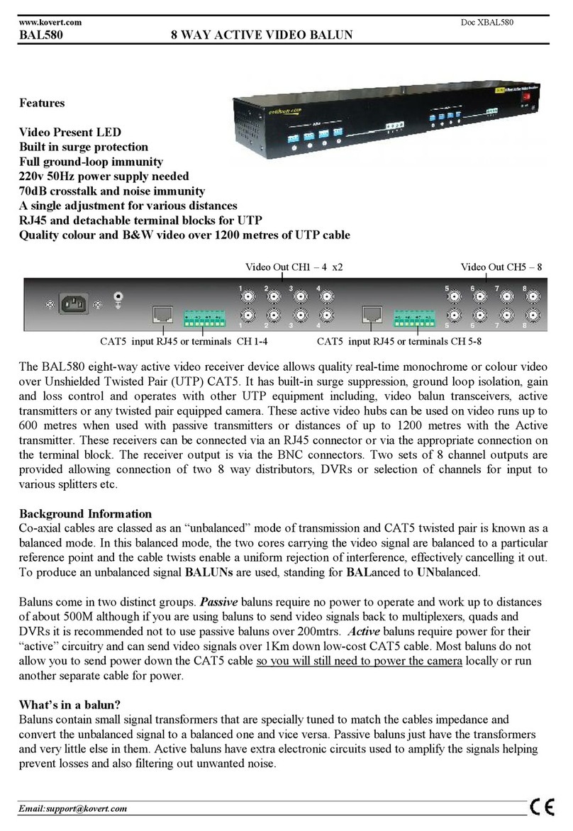 Kovert BAL580 user manual