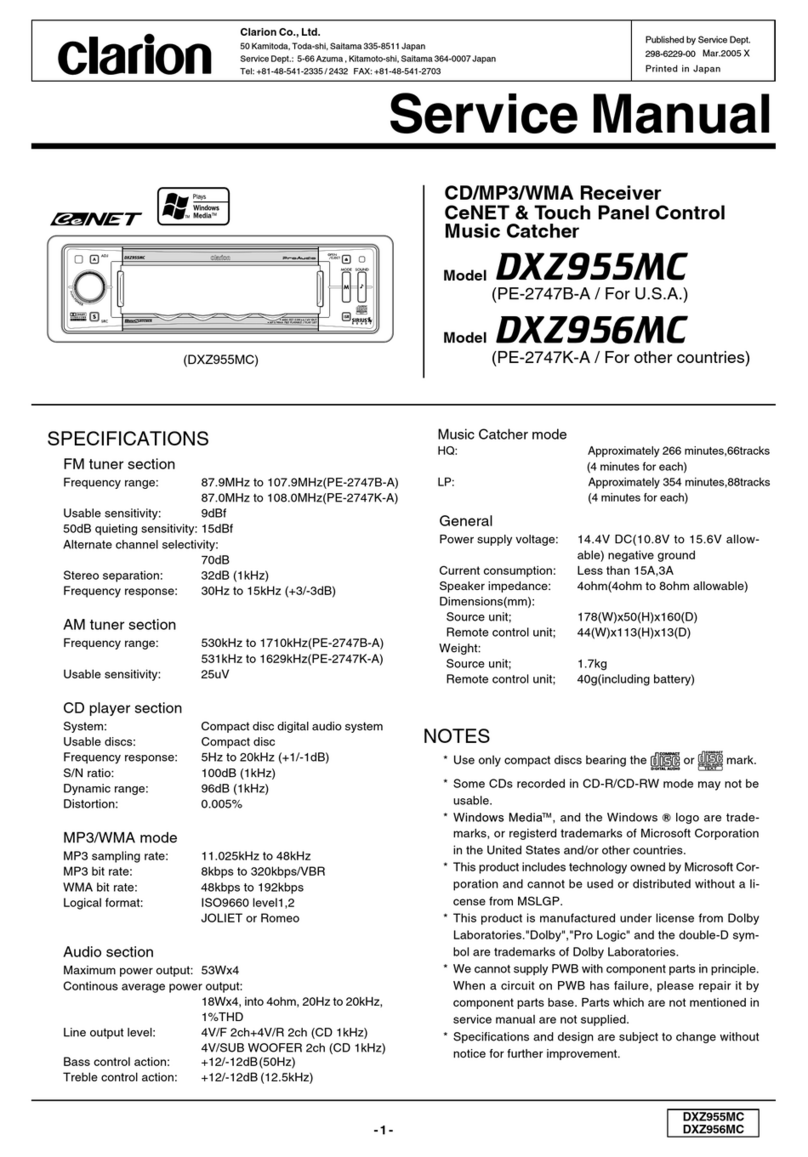 Clarion DXZ955MC Service manual