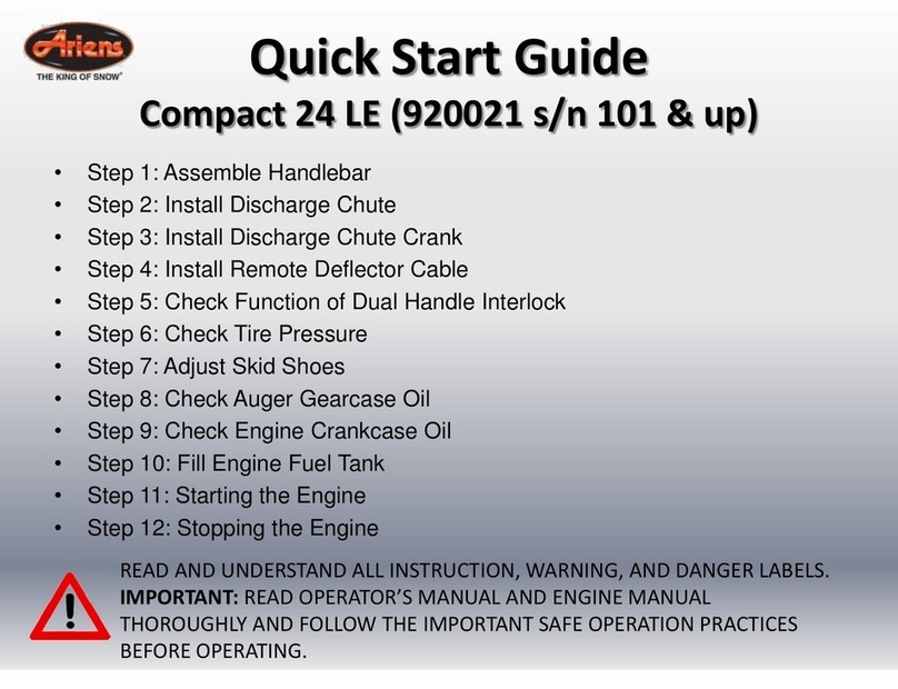 Ariens Compact ST 24LE quick start guide