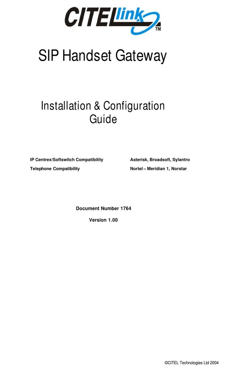 CITELlink SIP Handset Gateway Installation & configuration guide CITELlink SIP Handset Gateway Installation & configuration guide