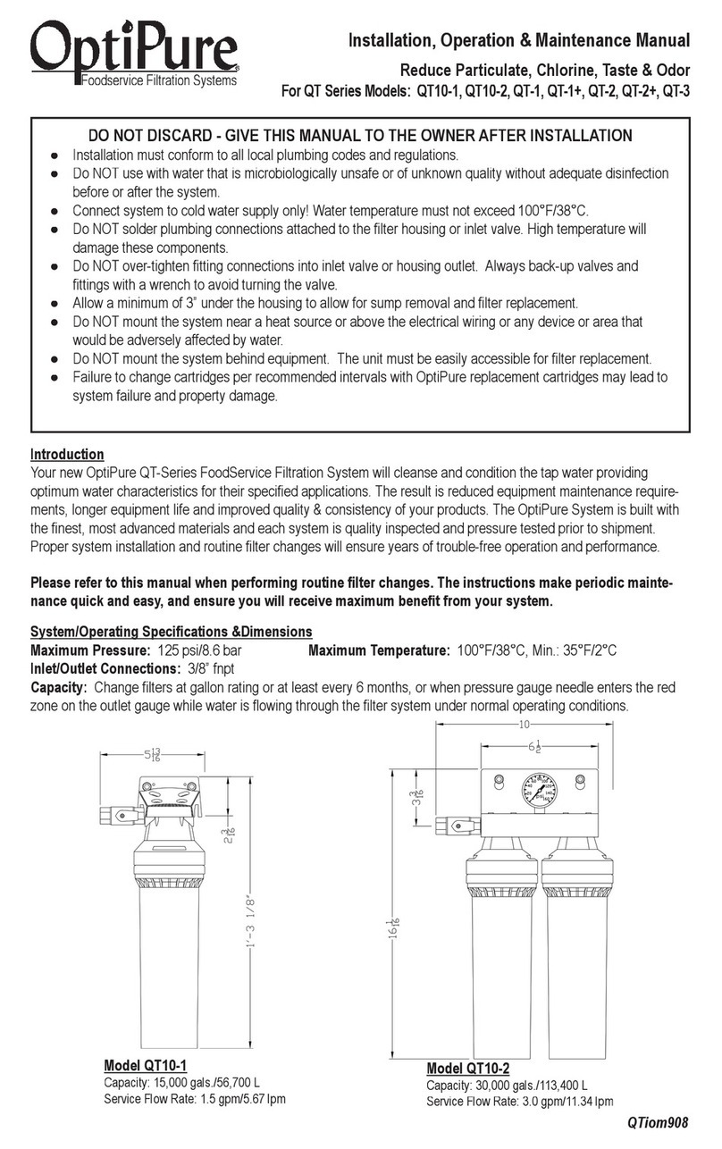 OptiPure QT10-2 Installation, operation & maintenance manual