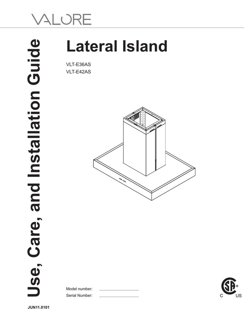 Valore VLT-E36AS Use, care and installation guide Valore VLT-E36AS Use, care and installation guide