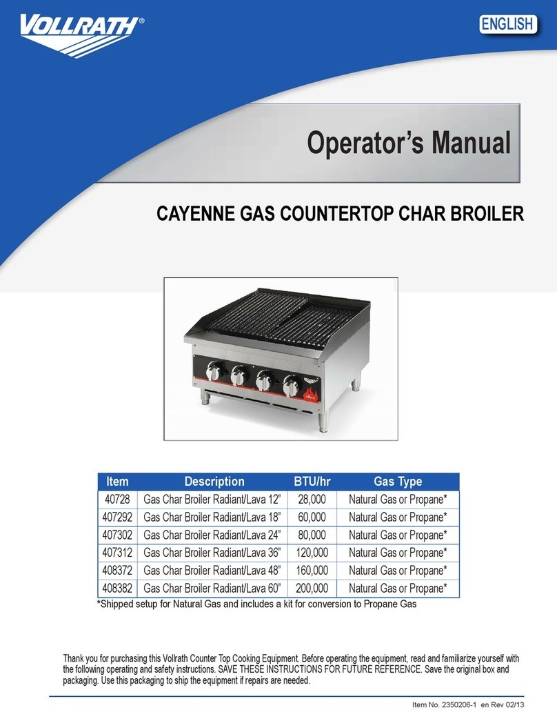 Vollrath Lava 12" Operator's manual Vollrath Lava 12" Operator's manual