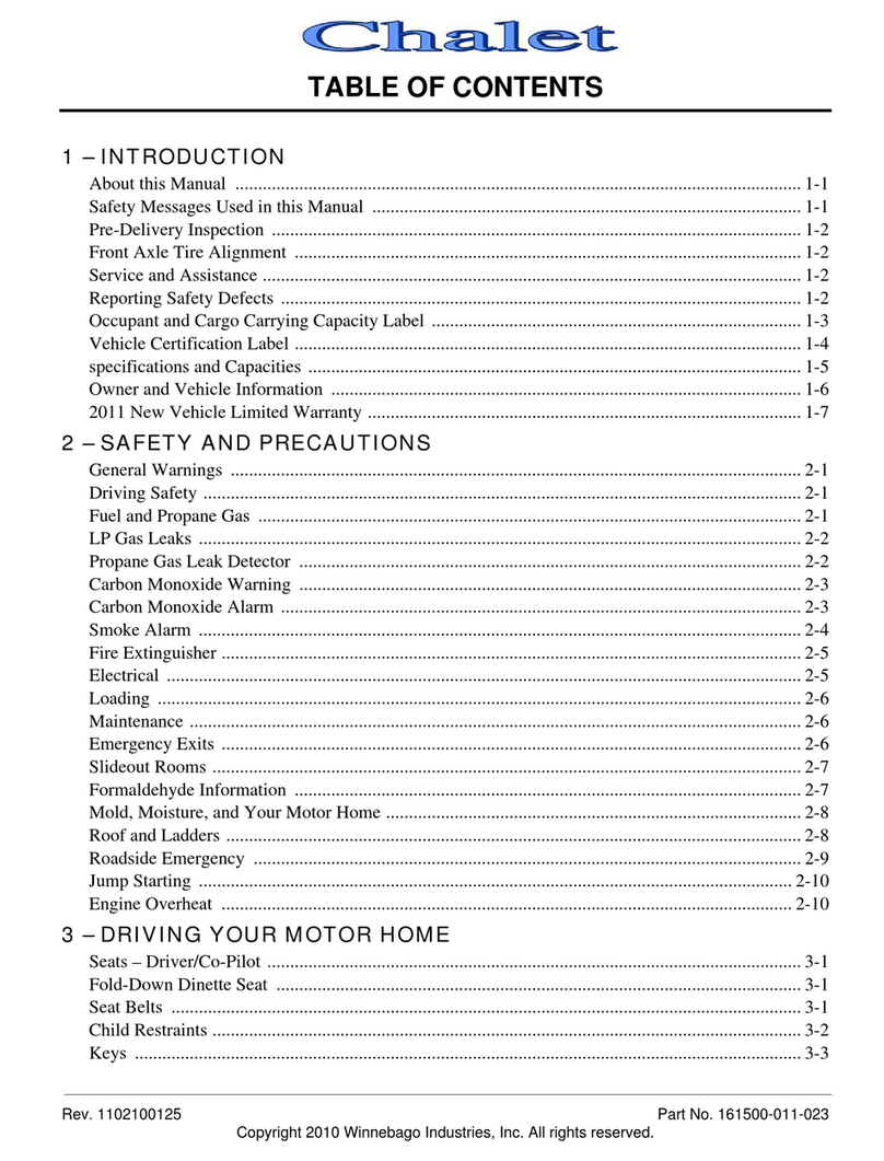 Winnebago Chalet User manual