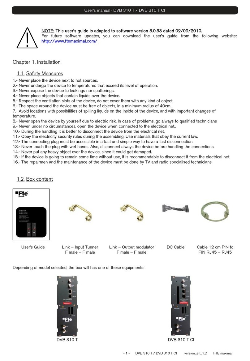 FTE DVB 310 T user manual