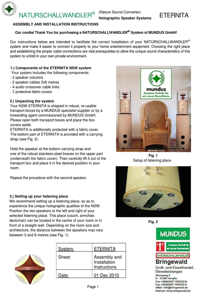 NATURSCHALLWANDLER ETERNITA Assembly and installation instructions