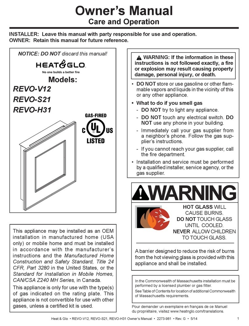 Heat & Glo REVO-V12 owner's manual