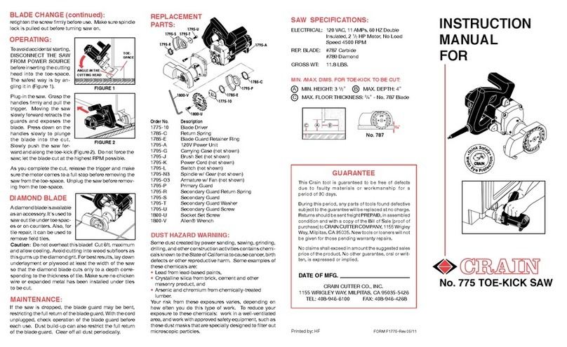 CRAIN 775 instruction manual