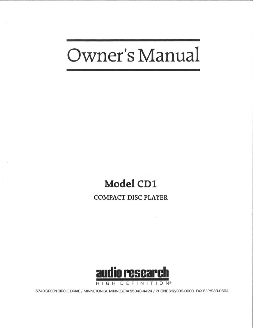 Audio Research CD1 owner's manual