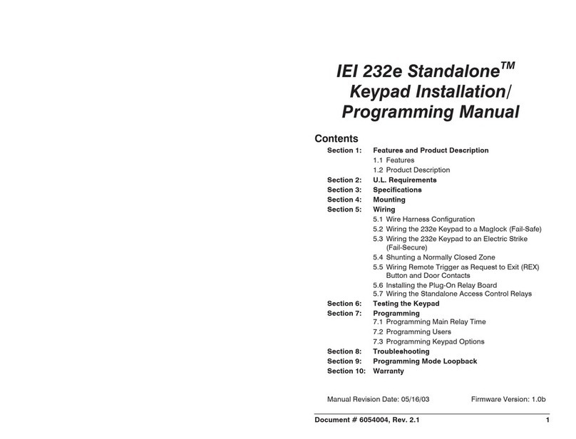 Nortek IEI 232e Standalone Assembly instructions