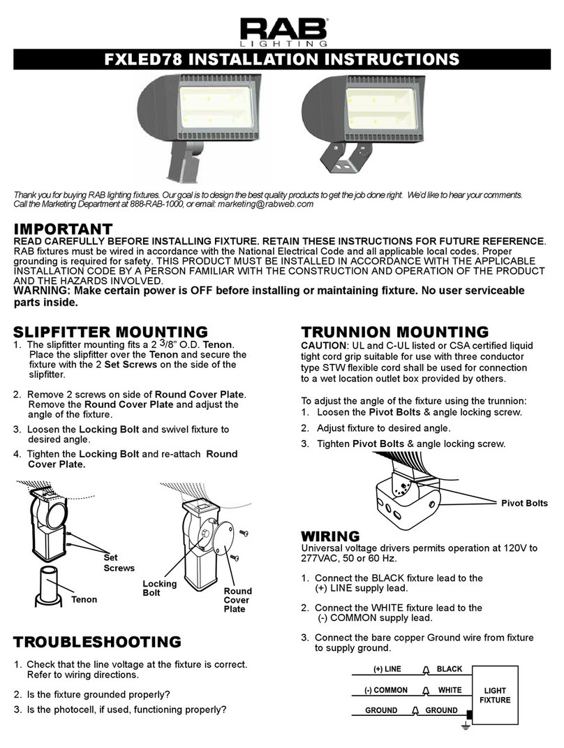 RAB Lighting FXLED78 installation instructions