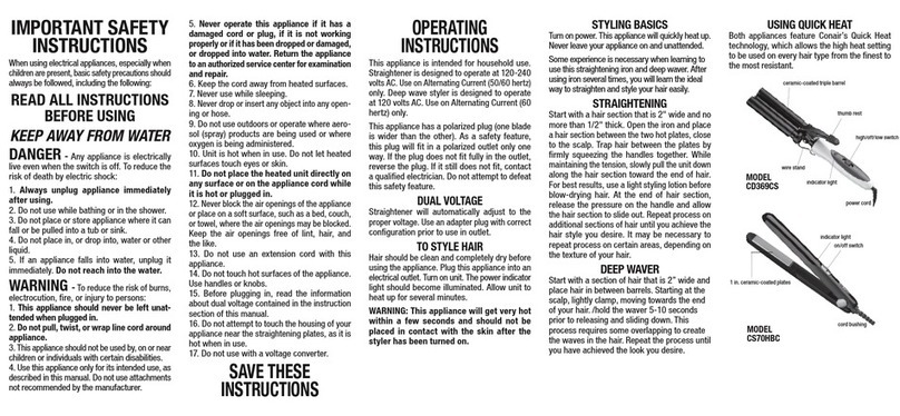 Conair CS70HBC User guide