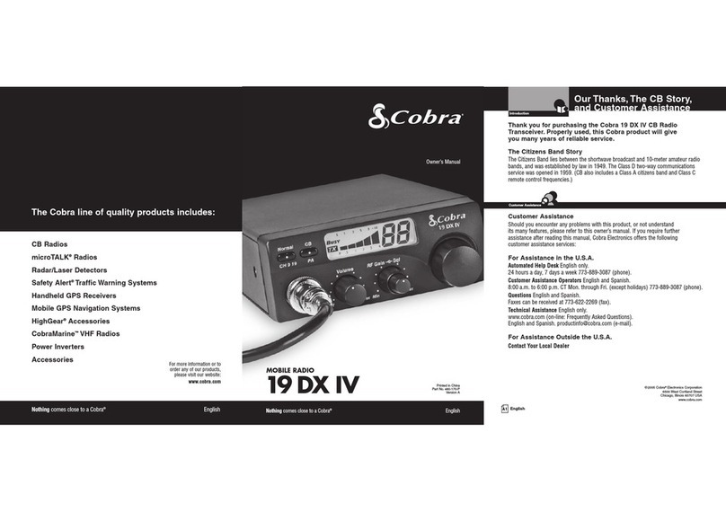 Cobra 19 DX IB User manual Cobra 19 DX IB User manual