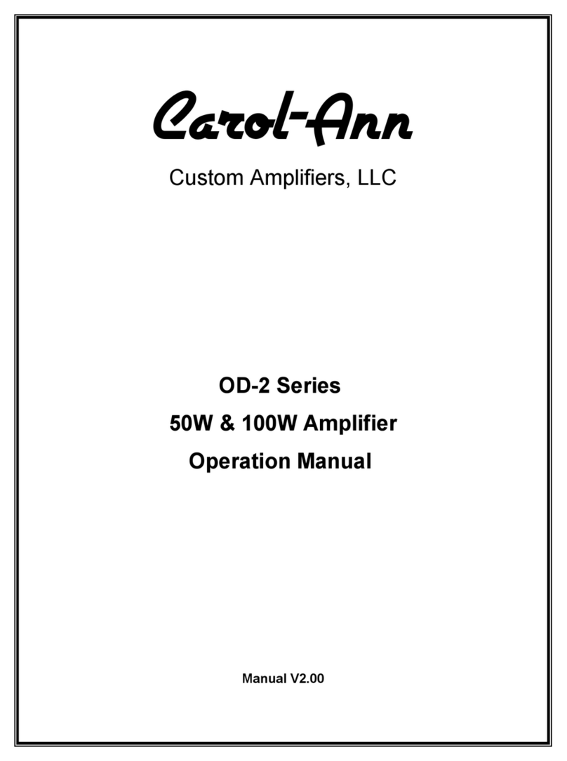 Carol-Ann Custom Amplifiers OD-2 Series Operation manual Carol-Ann Custom Amplifiers OD-2 Series Operation manual