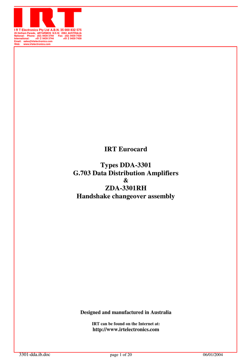 IRT DDA-3301 User manual