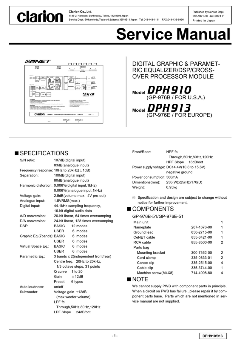 Clarion DPH910 Service manual