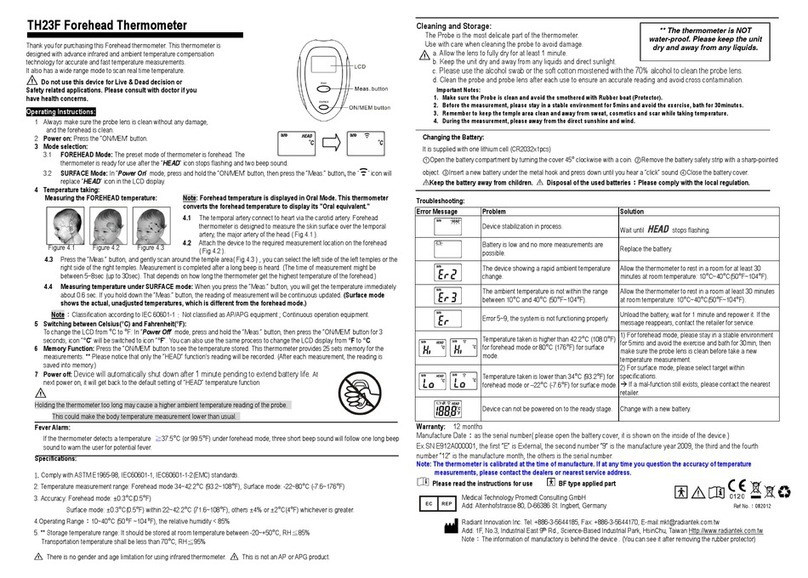 Radiant TH23F User manual