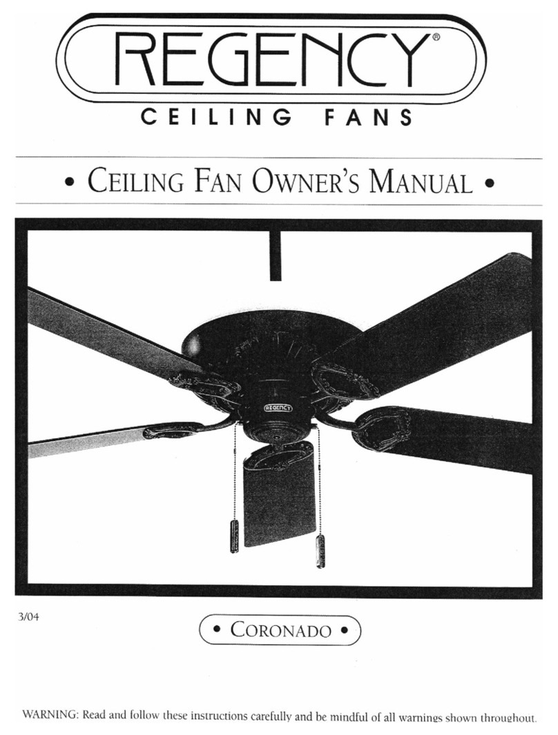 Regency Ceiling Fans Coronado owner's manual