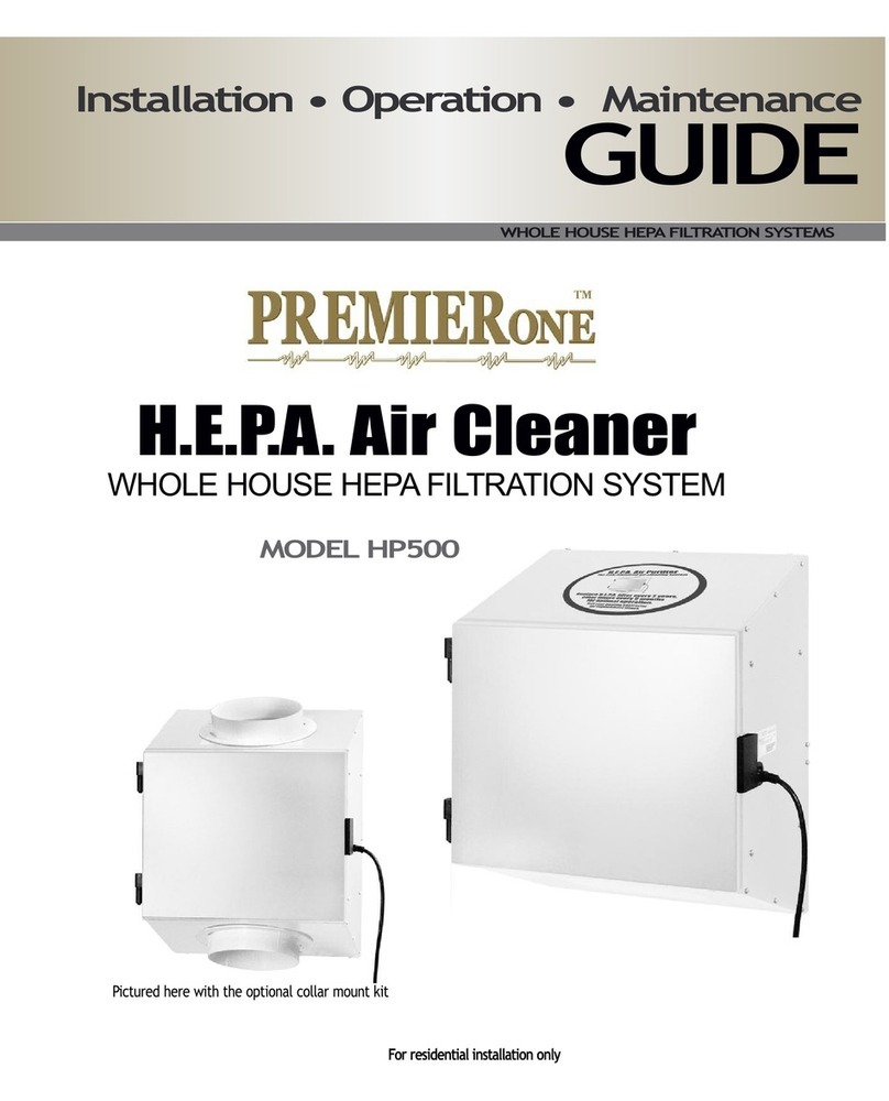 Premier H.E.P.A. HP500 Installation, operation, maintenance guide