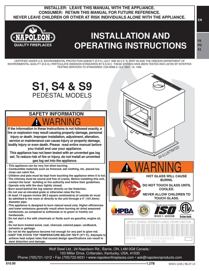 Napoleon S1 Installation and operating instructions