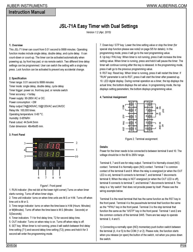 Auber JSL-71A instruction manual