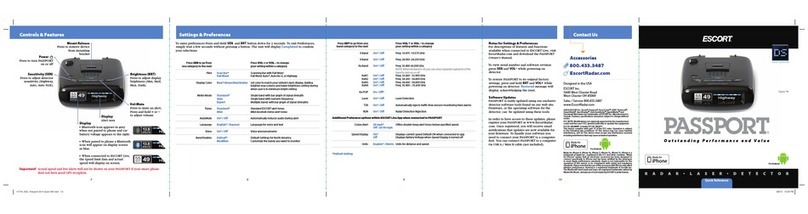 Escort Passport MAX quick reference