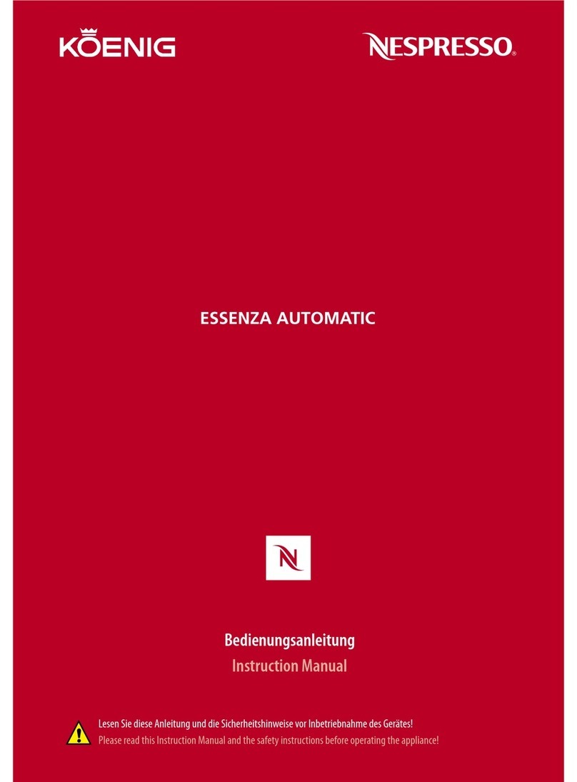 Koenig Nespresso Essenza Automatic User manual Koenig Nespresso Essenza Automatic User manual