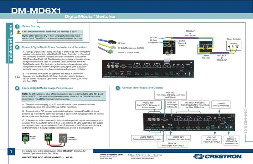 Crestron DigitalMedia DM-MD6X1 User manual