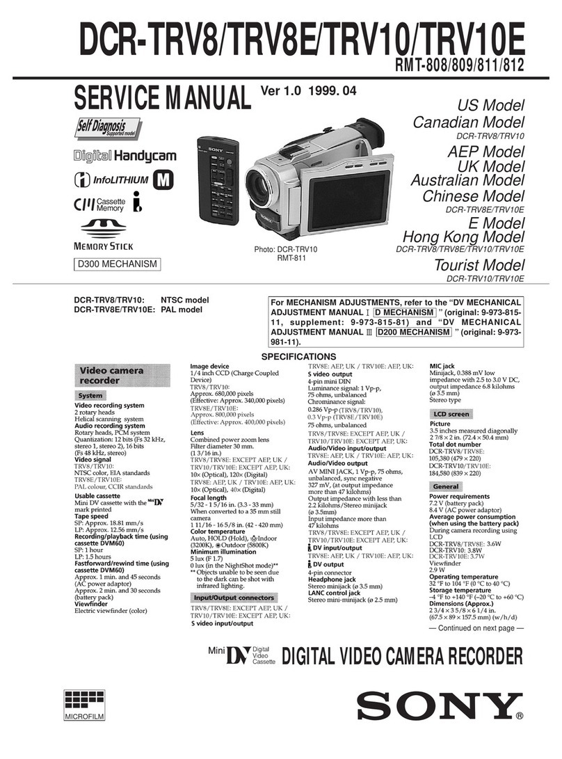 Sony Handycam DCR-TRV8E User manual