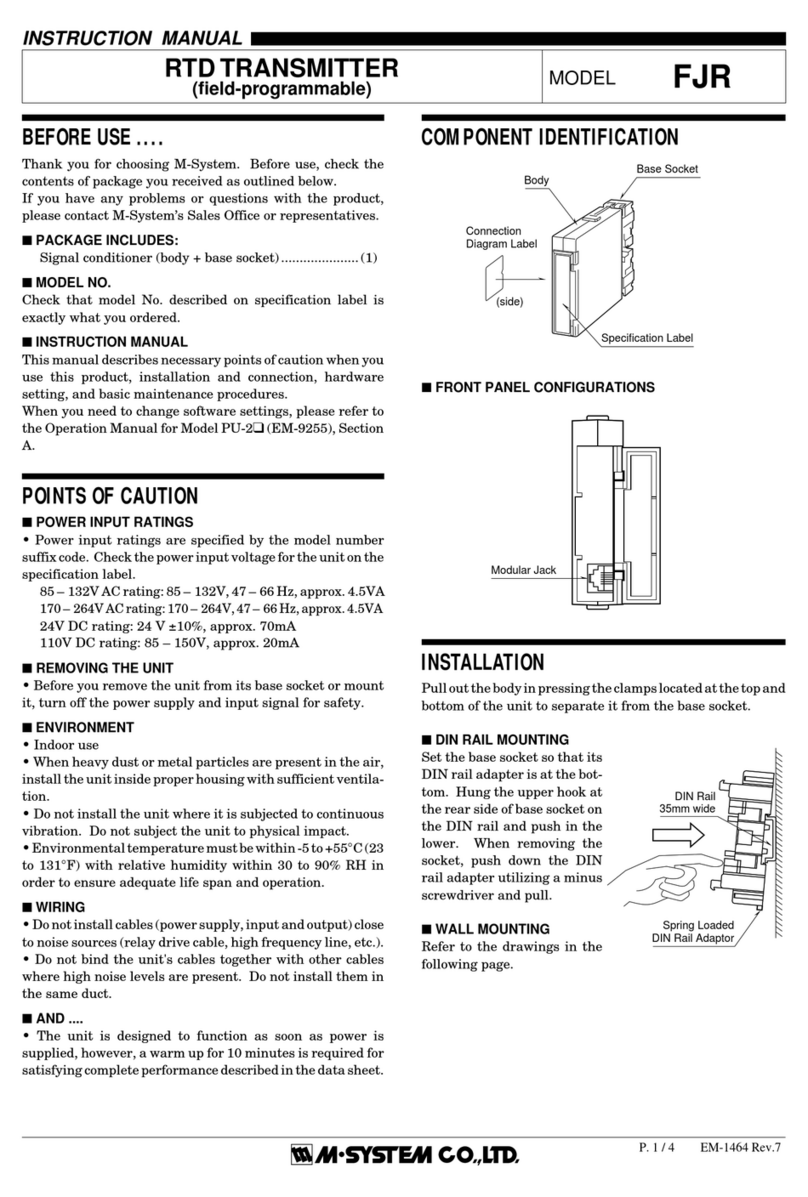 M-system FJR User manual M-system FJR User manual