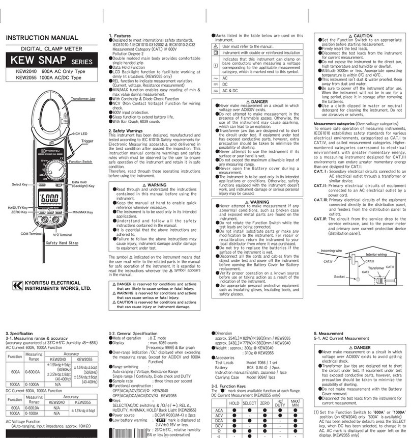 KYORITSU KEW SNAP Series KEW2040 User manual KYORITSU KEW SNAP Series KEW2040 User manual