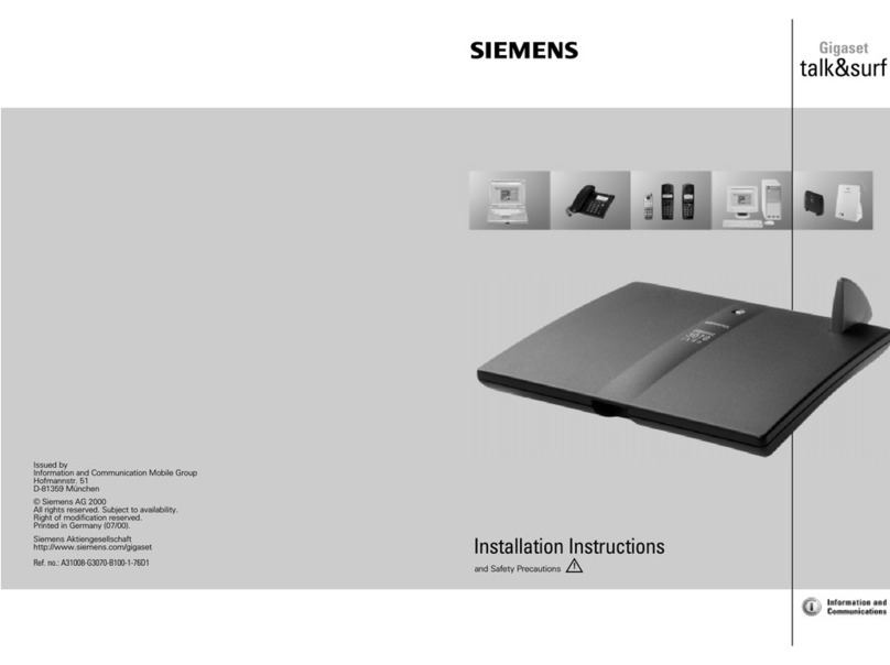 Siemens Gigaset 3070 isdn installation instructions