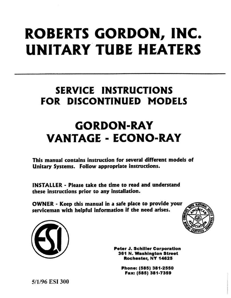 Roberts Gorden Gordon-Ray RTH-75 Service instructions