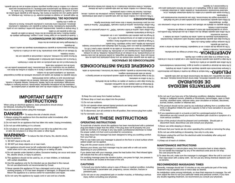 Conair FM18 Instruction booklet