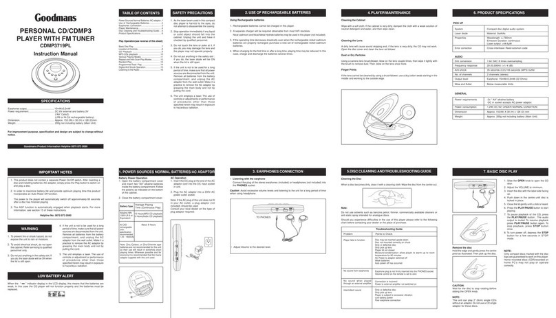 Goodmans CDMP3719PL User manual