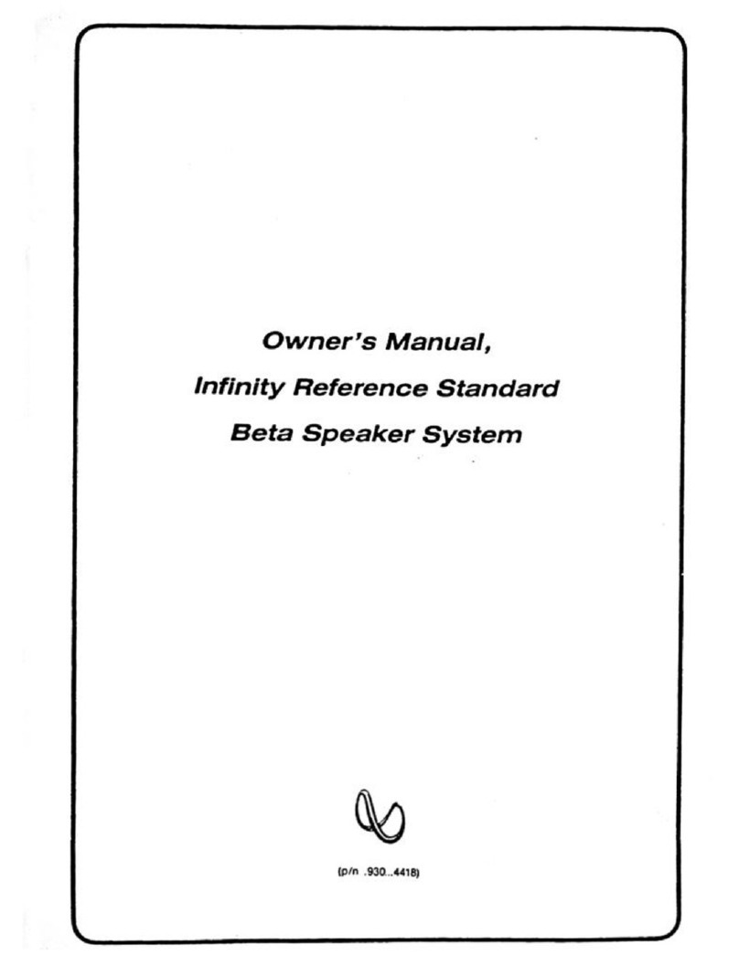 Infinity Reference standard beta speaker system User manual
