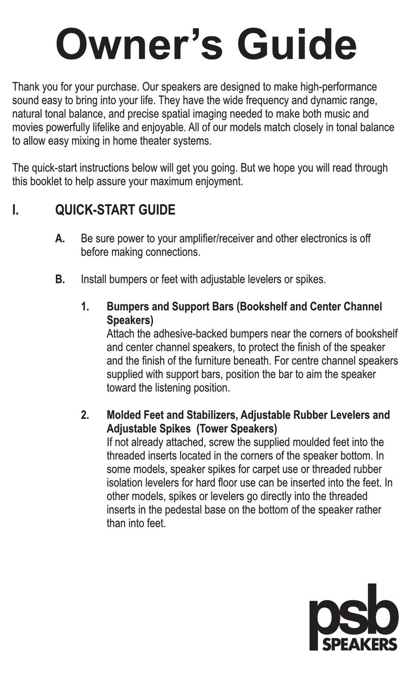 PSB speaker system owner's guide