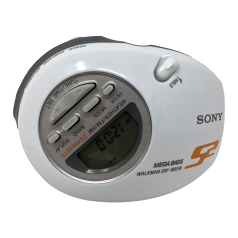 Sony SRF-M85W - S2 Sports Walkman Personal Radio operating instructions